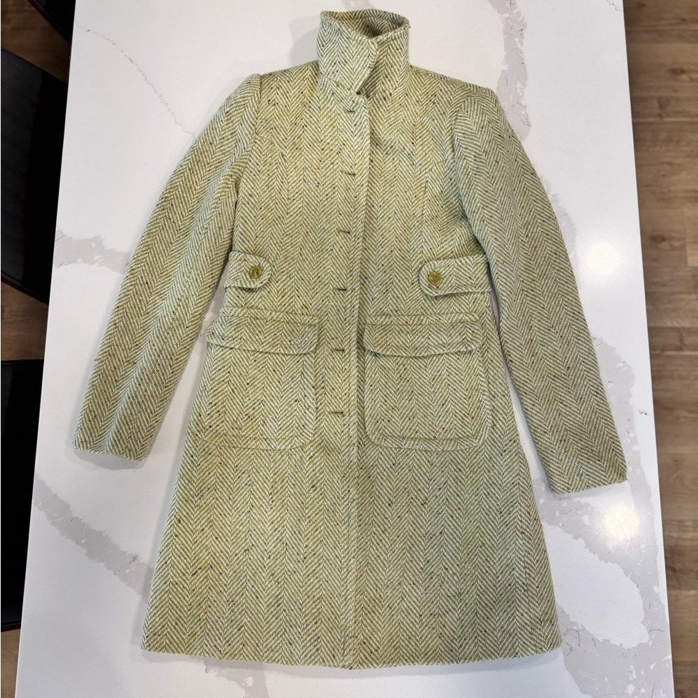 Moda International Cream Herringbone Trench Coat